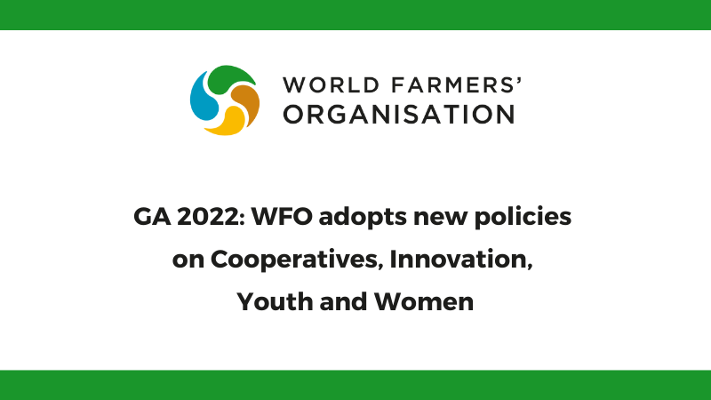 GA 2022 WFO adopts an official position on Cooperatives, Innovation, Youth and Women