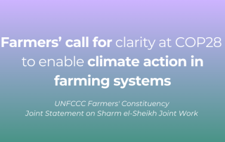 Farmers Constituency COP28 Statement on SSJW